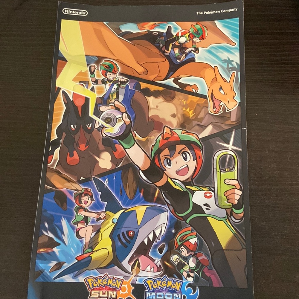 Pokemon Sun & Moon Nintendo 11×17 Pre-Order.            Double Sided Poster Map